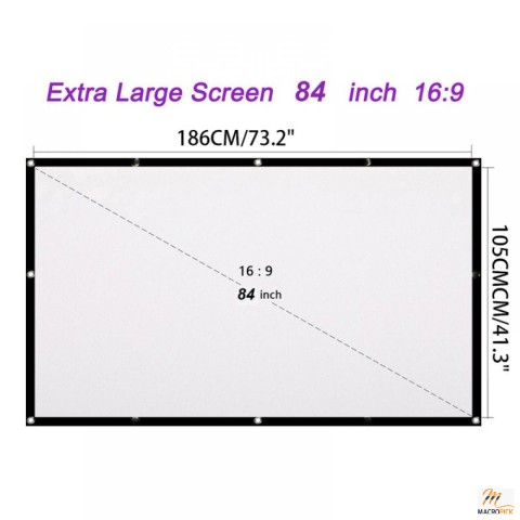 RubrumRosa 84 inch Projection Screen