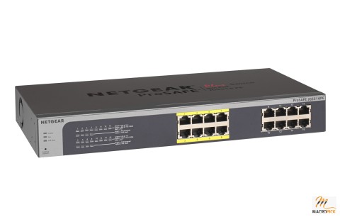 NETGEAR 16-Port Gigabit Ethernet Smart Managed Plus PoE Switch, Black