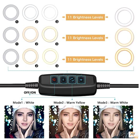 UBeesize 10" LED Selfie Ring Light with Tripod Stand & Phone Holder