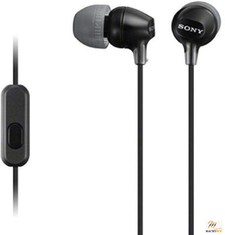 Sony MDREX15AP In-Ear Earbud Headphones with Mic, Black