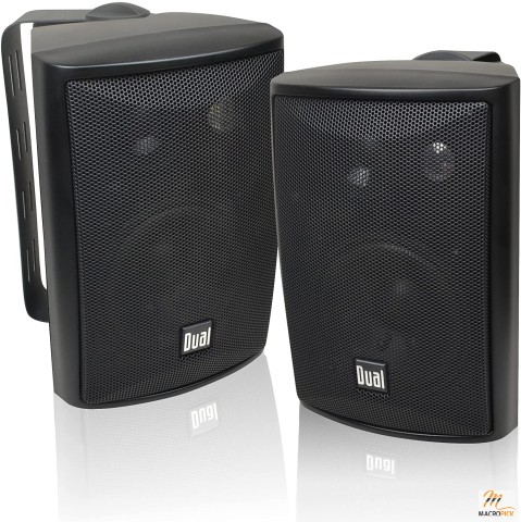 Dual Electronics LU43PB 3-Way High Performance Outdoor Indoor Speakers with Powerful Bass - Designed To Live Indoors And Outdoors