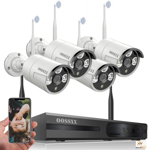 Outdoor Wireless NVR Security Camera System with DVR 4Pcs