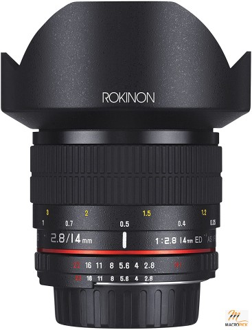 Rokinon 14mm F2.8 Wide Angle Lens for Canon EOS Digital SLR - FE14M-C