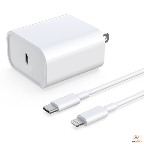 [Apple MFi Certified] iPhone Fast Charger, 20W USB C Power Delivery Wall Charger Plug with 6ft Type C to Lightning Cable