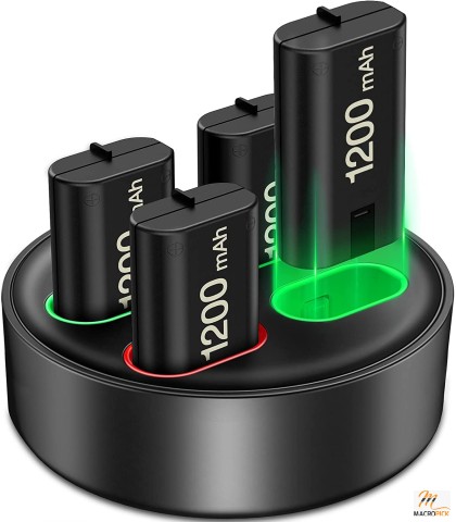 Multi-function Xbox Charging Station with 4×1200mAh Xbox Battery Pack