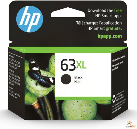 Original HP 63XL Black High-yield Ink Cartridge |  Eligible for Instant Ink