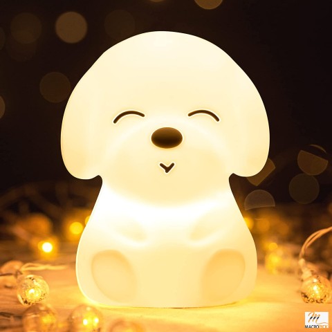 16 Color Changing Kids Night Light Lamp - Rechargeable Silicone Baby Night Light - Portable Tap Dog Light Kids Lamp Gift