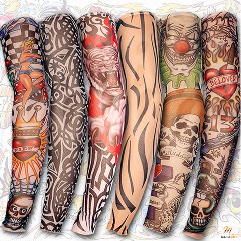 6Pcs Fake Tattoos Sleeve - Machine Washable Arm Sunscreen Sleeves - Easy To Wash