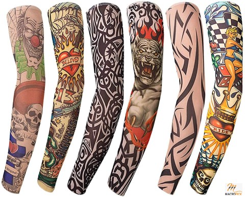 Pcs Stretchy Nylon Fake Temporary Tattoo Sleeves - Body Art Arm Stockings Slip Accessories