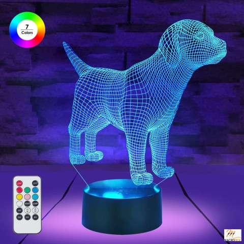 Remote and Touch Control Dog/Puppy Night Light - With  7 Colors, 3 Working Modes & Timer Function