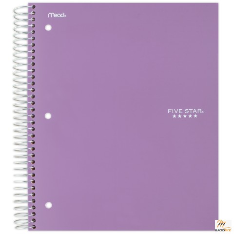 Five Star Spiral Notebook, 5 Subject, College Ruled