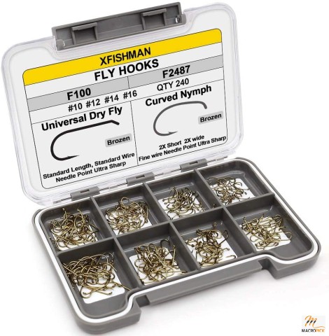Pack of 240 Fly Hooks -  10# ~ 16# Assortments - Extremely Strong With Sharpened Points