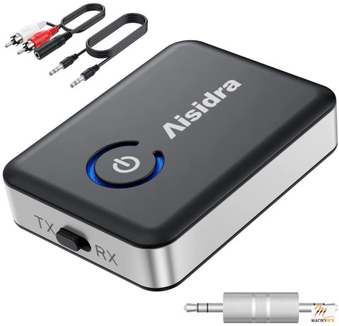 Bluetooth Transmitter Receiver - V5.0 Bluetooth Adapter for Audio -  2-in-1 Bluetooth AUX Adapter - Pairs 2 Devices Simultaneously