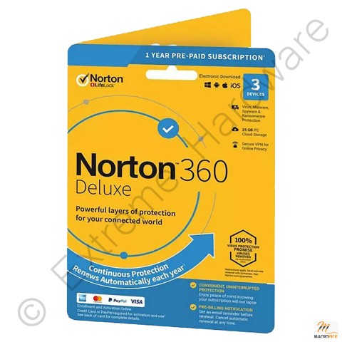 Norton 360 Deluxe 2022 | 3 Devices | 1 Year | VPN | PC/Mac