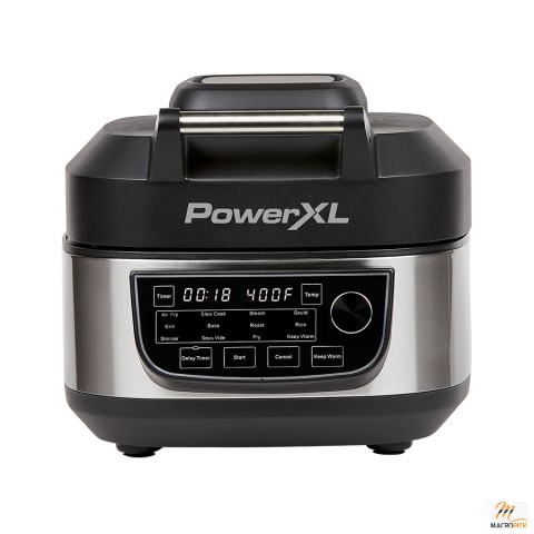 PowerXL Grill Air Fryer Combo Plus, Indoor Grill / Air Fryer, Stainless Steel