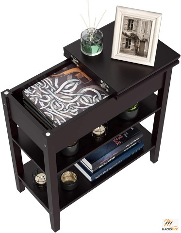 Magshion Narrow Flip Top End Table Sofa Bedside Nightstand Accent Table for Small Spaces