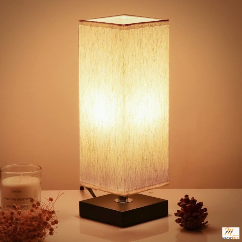 Bedside Table Lamp - Soilsiu Bedroom 3 Color Options Solid Wood Lamp