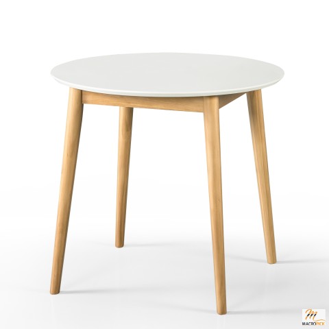 Zinus Lioyd 32” Wood Dining Table, White/Beige