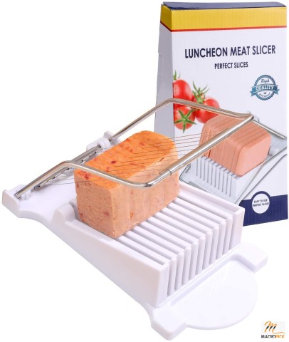 Luncheon Meat Slicer - Boiled Egg Fruit Soft Cheese Slicer Cutter - Stainless Steel Wires - Cuts 10 Slices