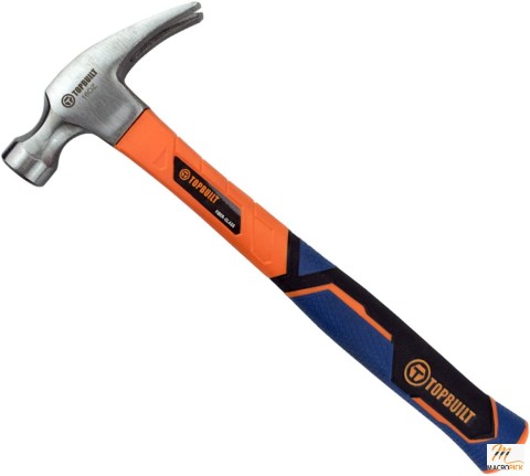 16 oz. Straight Rip Claw Hammer With Fiberglass Non Slip Shock Reduction Grip