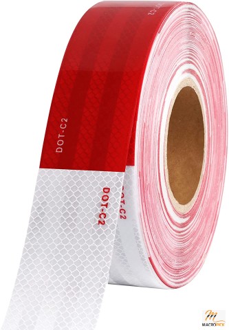 2 inch x 160Feet Reflective Safety Tape - Waterproof Red and White Adhesive conspicuity tape