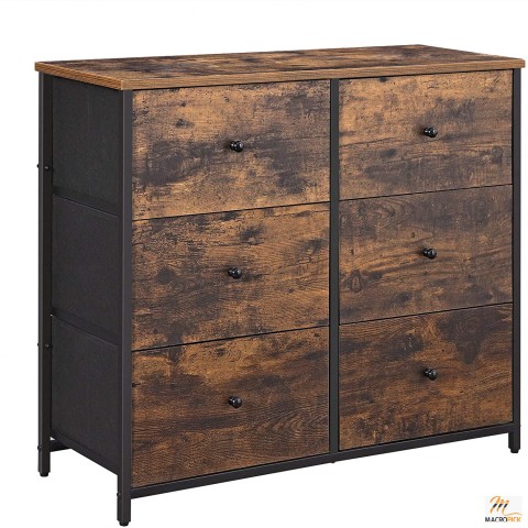 SONGMICS Dresser for Bedroom, Chest of Drawers, 6 Drawer Dresser