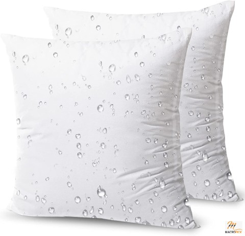 Pack of 2 Premium Outdoor Pillow Inserts - Water Resistant Decorative Throw Pillows - 18 x 18 inches