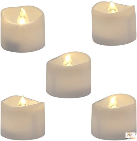 12 Pcs Flameless Tea Lights Candles -  Last 5days Longer Battery Operated LED Votive Candles - Flickering Tealights with Warm White Light