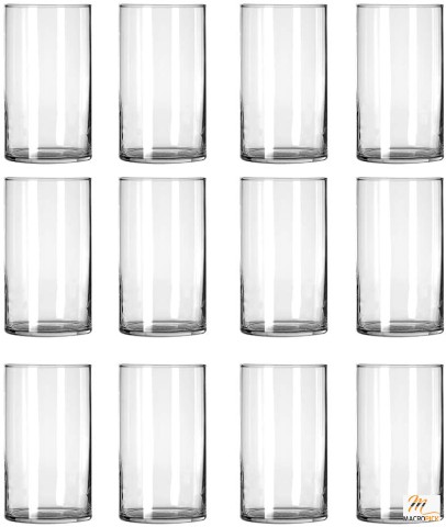 12 Pack Clear Glass Cylinder Vases - Table Flowers Vase for Wedding Decorations and Formal Dinners - (6 Inch)