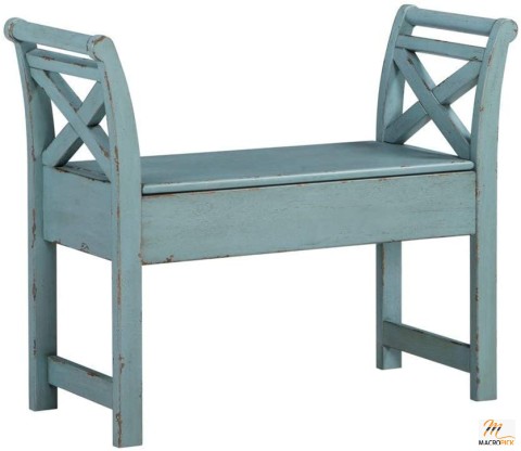 Signature Design by Ashley Heron Ridge Antique Distressed Wood Accent Bench