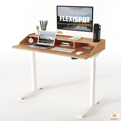 FlexiSpot 2-Tier 48" Width Electric Home Office Height Adjustable