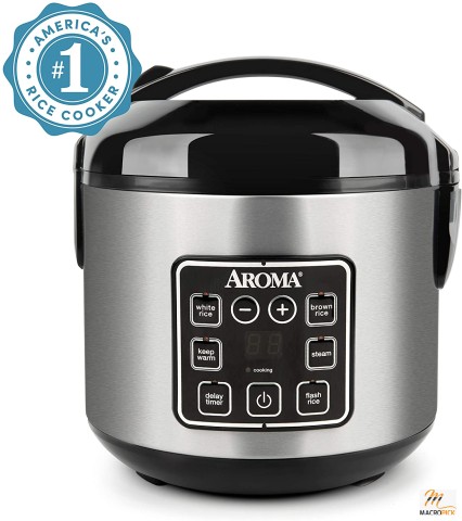 Aroma 8-Cup Programmable Rice & Grain Cooker, Steamer