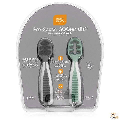 NumNum Pre-Spoon GOOtensils | Baby Spoon Set (Stage 1 + Stage 2)