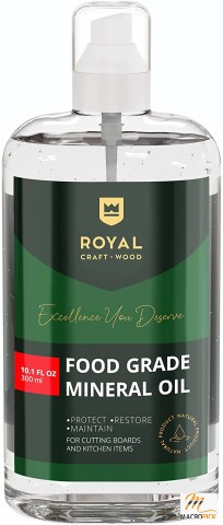 Royal Craft Wood Food Grade Mineral Oil 10.1 Fl Oz for Bamboo and Wooden Cutting Boards