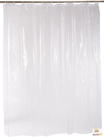 Vinyl Shower Curtain Liner, Heavyweight Liner with Rust-proof Metal Grommets and Plastic Shower Hooks