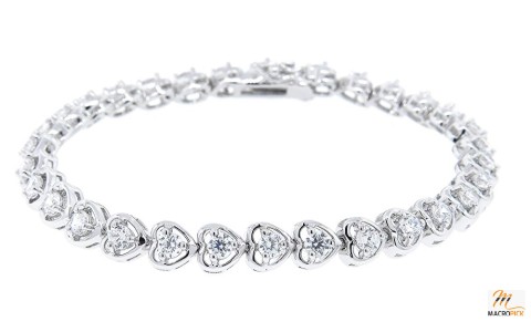 Rosalie 18k Heart Tennis Bracelet