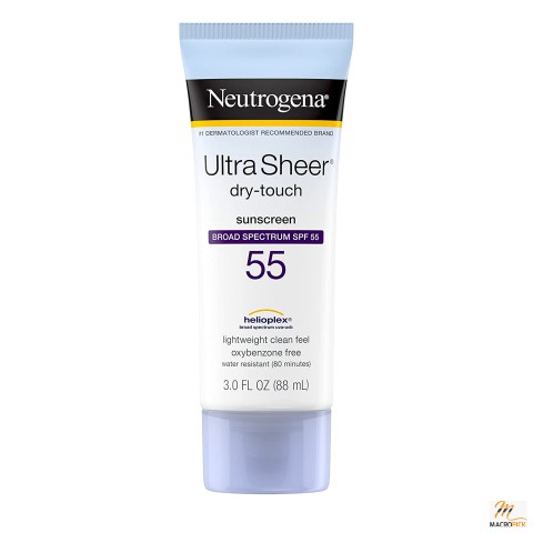 Neutrogena Ultra Sheer Dry-Touch Sunscreen Lotion - Broad Spectrum SPF 55 UVA/UVB Protection - Non-Comedogenic & Non-Greasy -  3 fl. Oz