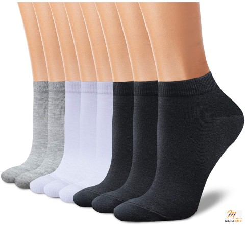 8 Pairs Ankle Socks for Women - Non Slip Cotton Socks