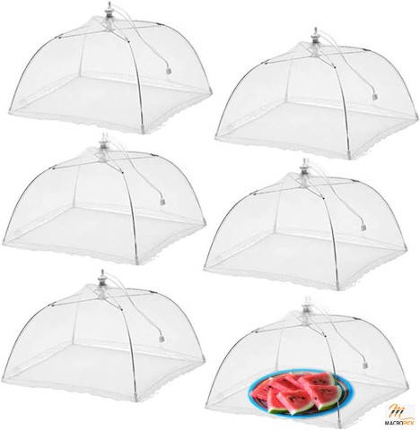 Simply Genius (6 pack) Large and Tall 17x17 Pop-Up Mesh Food Covers Tent Umbrella for Outdoors, Screen Tents, Parties & Picnics