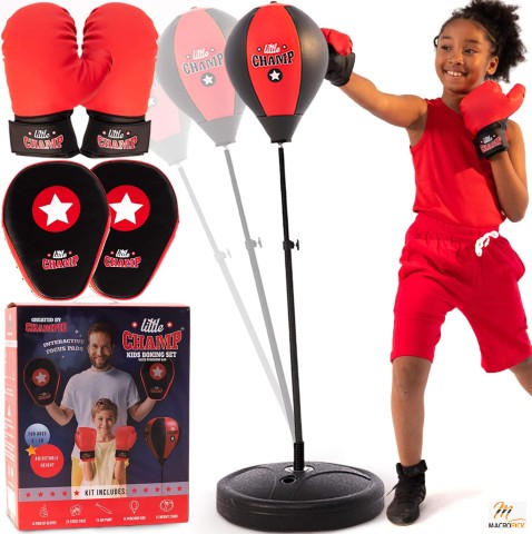 Punching Bag for Kids 3-10 Easy to Assemble +Boxing Gloves +Focus Pads +toys