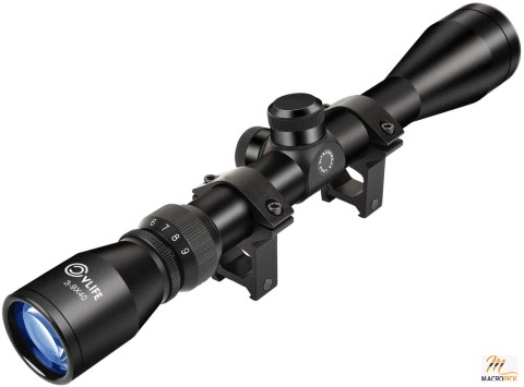 CVLIFE 3-9x40 Optics R4 Reticle Crosshair Scope with 20mm Free Mounts