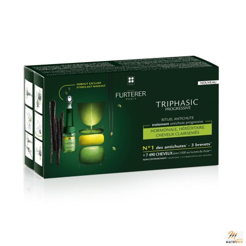 Rene Furterer TRIPHASIC Progressive Concentrated Serum, Hereditary & Hormonal Thinning Hair, Drug Free