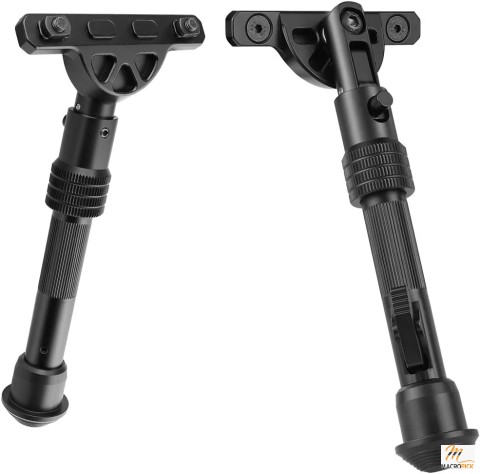 Xaegistac 5.7" to 8" Rifle Bipod Adjustable Compatible with Mlok Hand-Guard, Matte Black