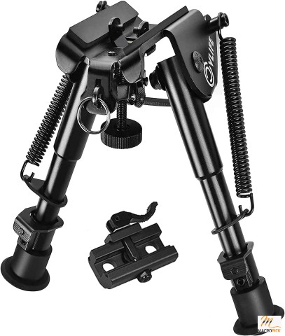 CVLIFE 6-9 Inches Rifle Bipod with Quick Release Adapter for Picatinny Rail Bipod