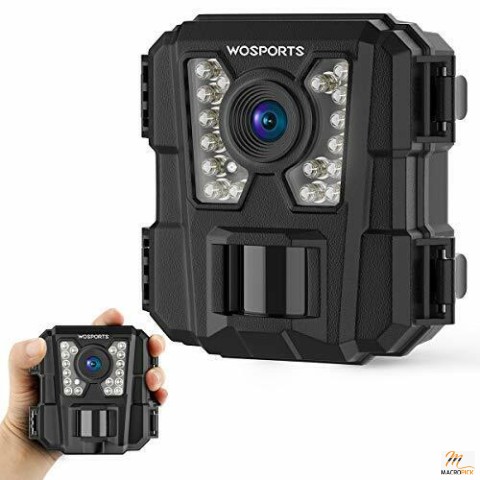 WOSPORTS Mini Trail Camera 16MP 1080P Waterproof Game Hunting Cam