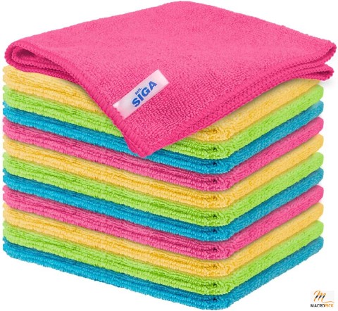 12 Pack Microfiber Cleaning Cloth | Scratch Free & Ultra Soft Material | Quick Dry & Super Absorbent Cleaning Cloth