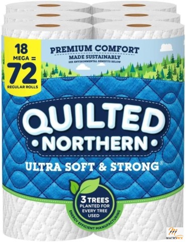 Quilted Northern Ultra Soft & Strong Toilet Paper, 18 Mega Rolls