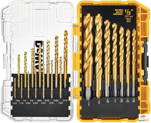 DEWALT Titanium Nitride Coated Drill Bit Set, Pilot Point, 21-Piece (DW1361)