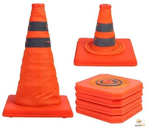 Collapsible Traffic Cones, 4 Pack 15.5 inch