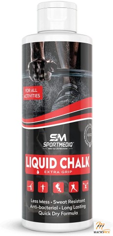 Pro Grade Liquid Chalk, Mess Free Professional Hand Grip for Gym, Weightlifting, Rock Climbing, Gymnastics, Rock Climbing - Dries in Seconds - 8.5 Oz